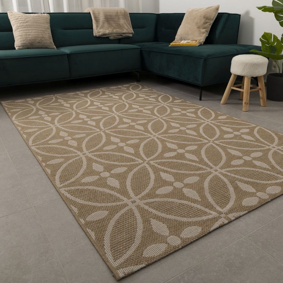 Vloerkleed Buiten – Buitenkleed Laagpolig Beige Vloerkleed Koho Outdoor Tapijt