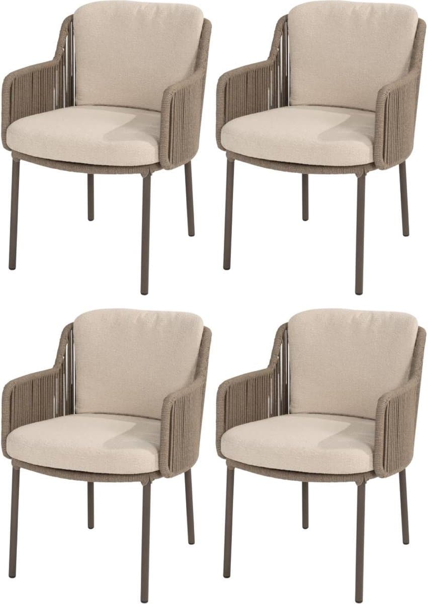 volterra lounge balkonset 5 delig licht bruin wicker