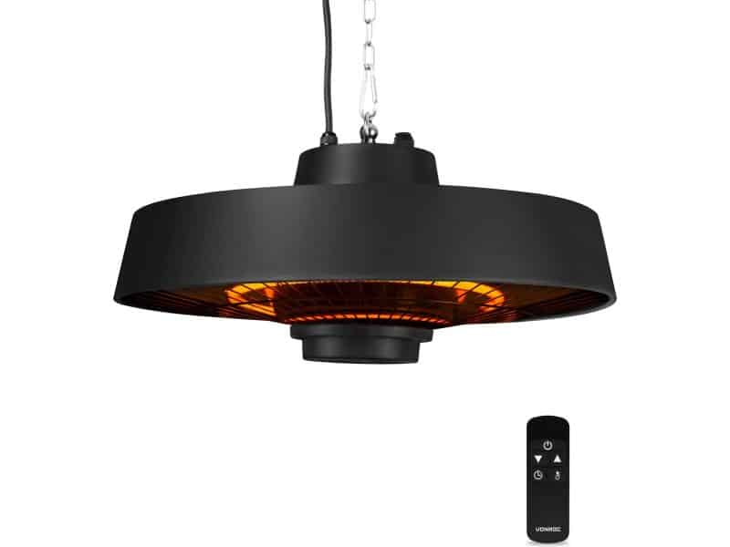 VONROC Sfeervolle terrasverwarmer hangend - Vulcano 2000W