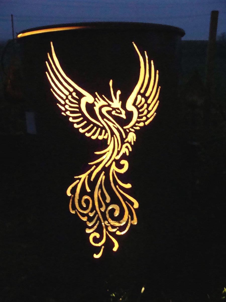 vuurton phönix handgemaakte tuinverwarmer voor buiten