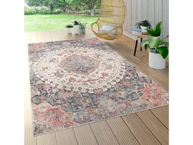 Waterdicht Buitenkleed 160x230cm Grijs - Geschikt voor Balkon, Terras en Tuin - Moderne Vloerkleed