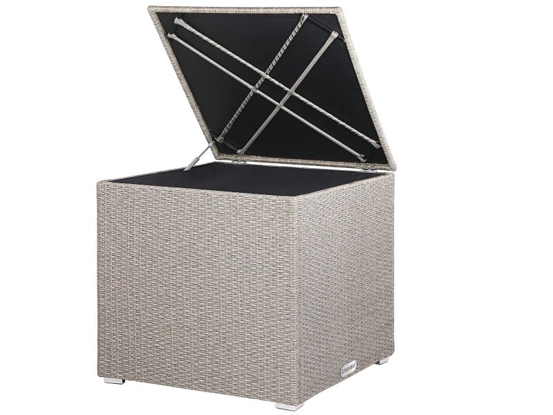 Waterdichte Kussenbox 318 L - Tuinopslagbox met Gasveer en Deksel - Beige Polyrattan