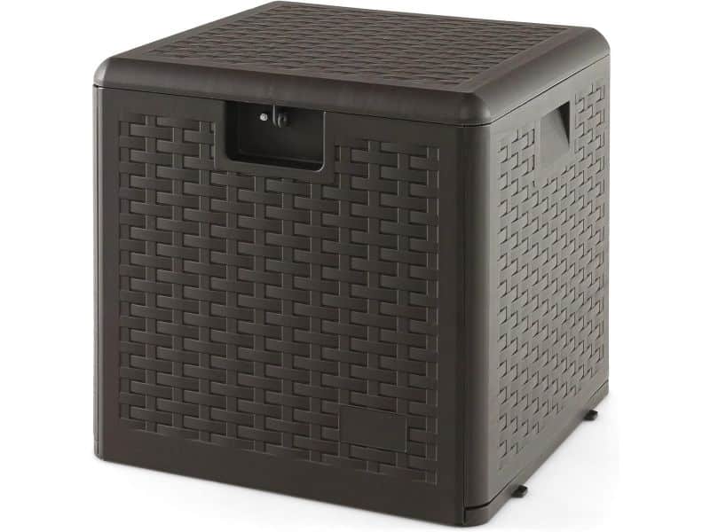 Waterdichte Opbergbox 106 Liter voor Tuin en Terras - Kussenbox met Deksel, Rotanlook, Verstelbare Handgrepen