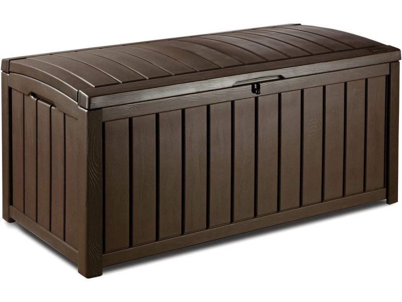 Waterdichte Opbergbox Tuinmeubelen Houtlook 390L - Bruine Kussenbox Buiten