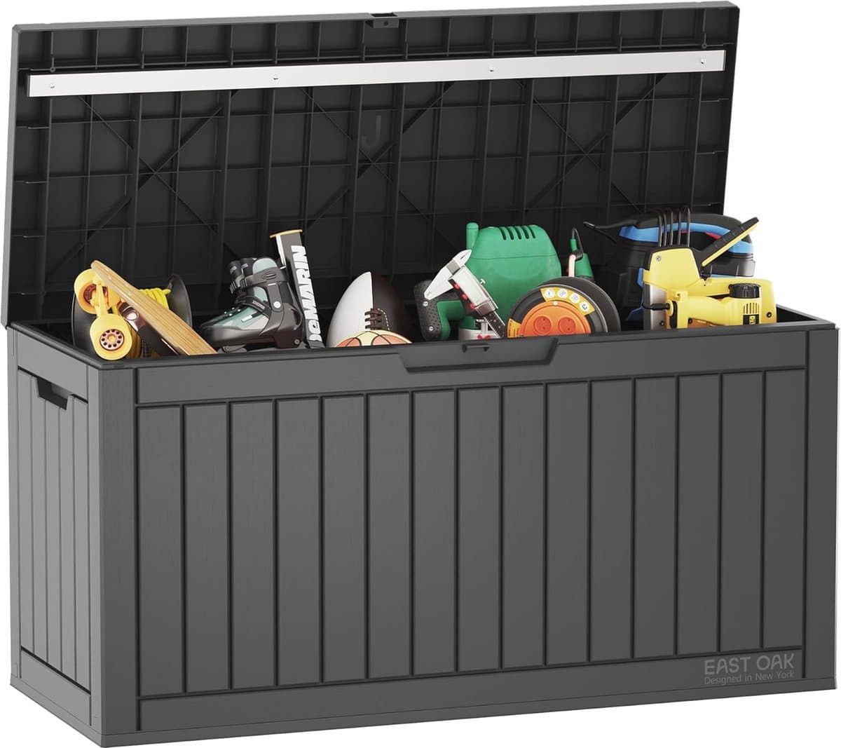 waterdichte opbergbox voor tuin en balkon 227 liter weerbestendige kussenbox met uv bescherming en extra zitfunctie