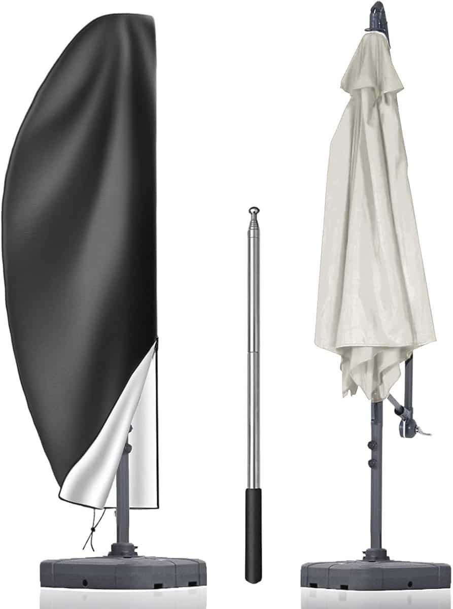 waterdichte parasolhoes 420d met telescopische paal en rits voor 9