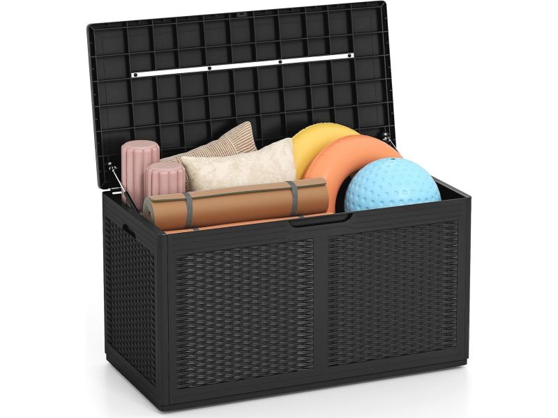 Waterdichte tuinopbergbox 380 liter met wielen en deksel - Perfect voor balkon en terras