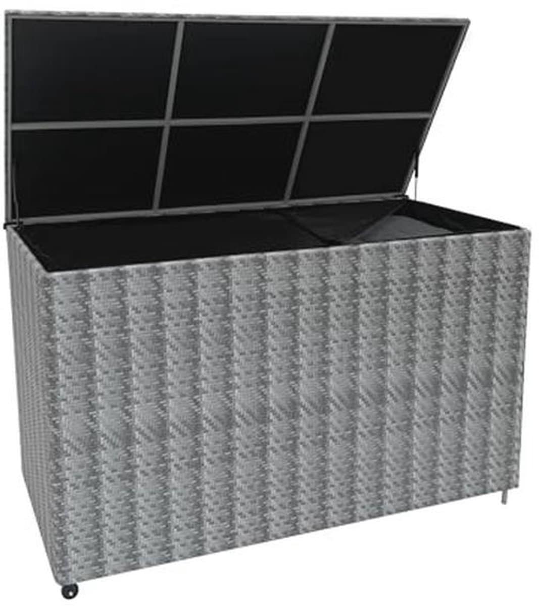 waterdichte tuinopbergbox 996l | ruime kussen en gereedschapskist met gasondersteuning en wielen | weerbestendig en uv bestendig grijs design