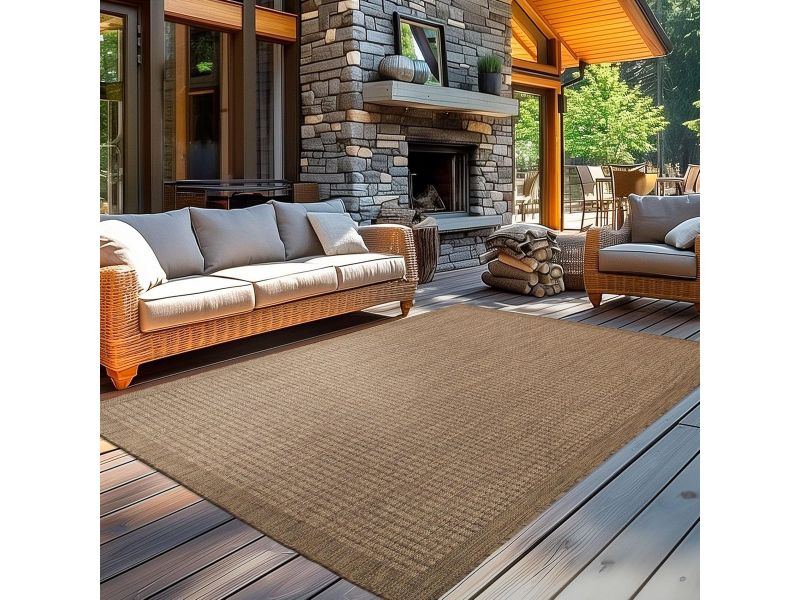 Weer- en Slijtvast Buitentapijt Platgeweven voor Balkon en Tuin 120x170 cm