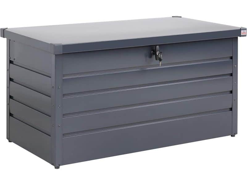 Weerbestendige Opbergbox voor Tuin en Balkon - Metalen Kist met Veiligheidsslot en Gasdrukveren - 120 x 62 x 63 cm