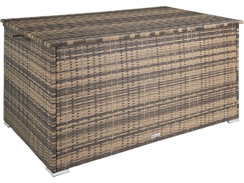 Wicker tuinopbergbox met aluminium frame - Weerbestendig en UV-bestendig voor buitengebruik