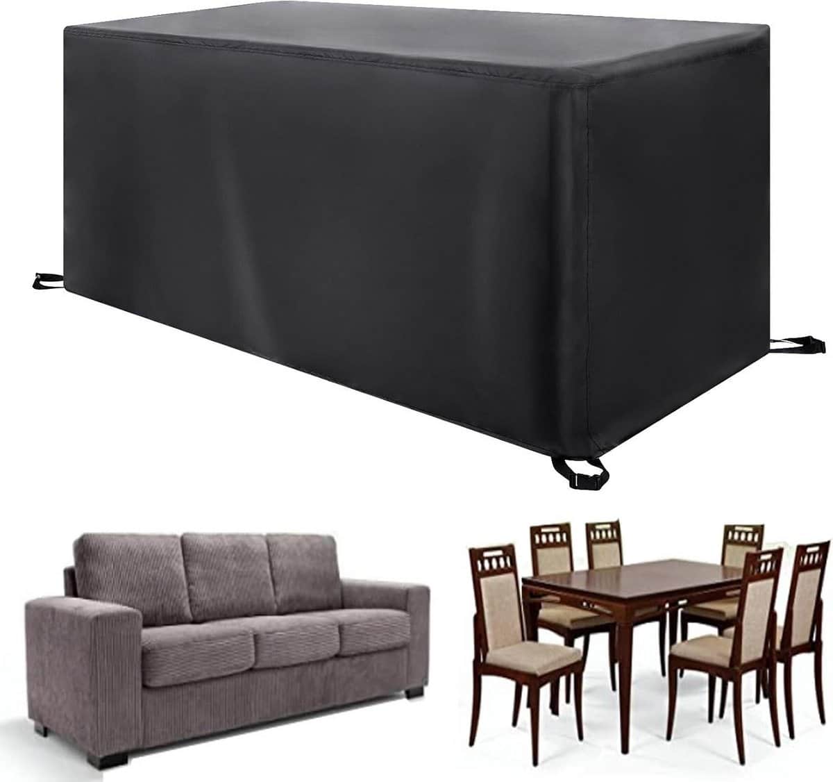 xl waterdichte tuinmeubelhoes zwart 220x200x70 cm zware 420d