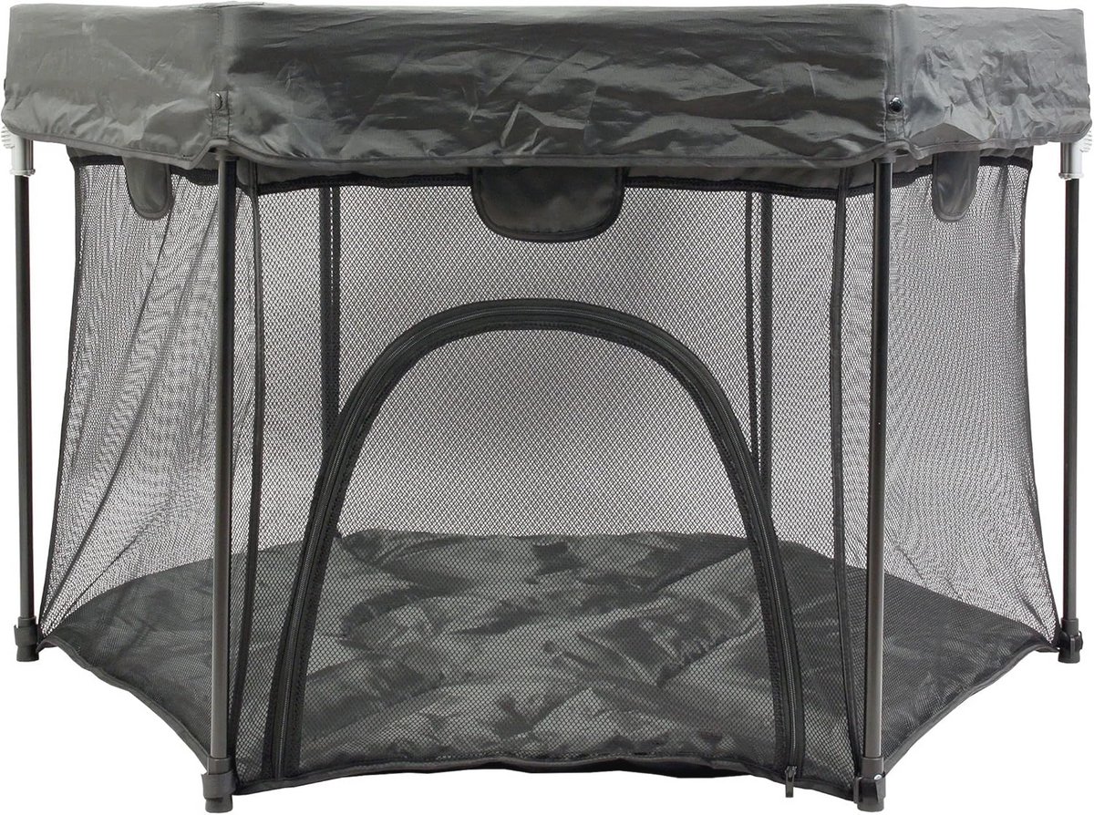 zeshoekige opbergbox, inklapbaar en opvouwbaar, compacter transport met ritssluiting (zwart)