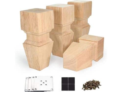 15,2 cm massief houten meubelpoten - onafgewerkt, voor stoel