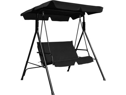 2-Persoons veranda schommelbank, luifel schommel, weerbestendig glijder met verstelbare luifel