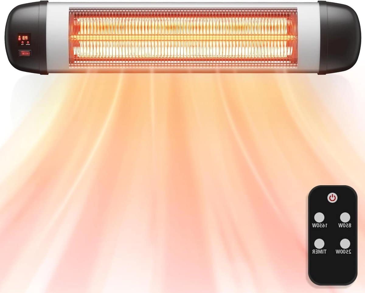 2500w patio infraroodverwarmer voor buiten met afstandsbediening wandgemonteerde elektrische
