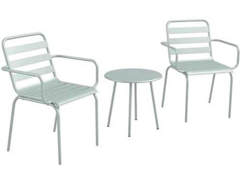3-delig Bistroset voor Balkon en Terras - Inclusief Stapelbare Stoelen
