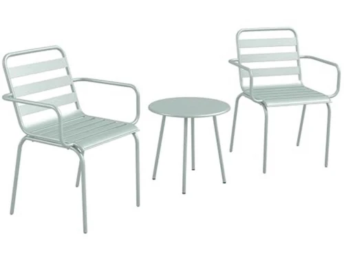 3-delig Bistroset voor Balkon en Terras - Inclusief Stapelbare Stoelen