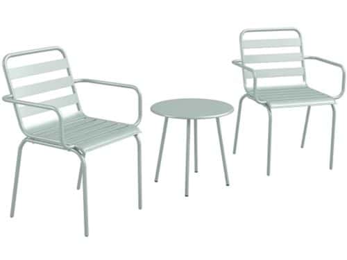 3-delig Bistroset voor Balkon en Terras - Inclusief Stapelbare Stoelen