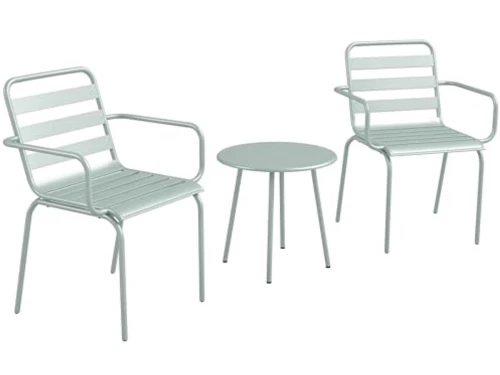 3-delig Bistroset voor Balkon en Terras - Inclusief Stapelbare Stoelen