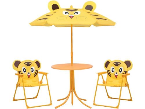 3-delig bistroset voor kinderen met parasol - stevig staal frame