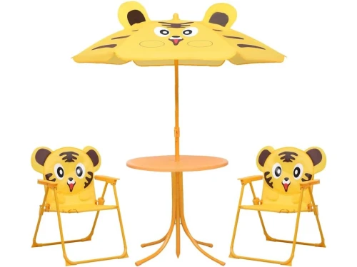 3-delig bistroset voor kinderen met parasol - stevig staal frame