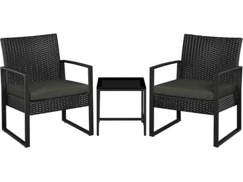 3-delige Balkonset Polyrotan met Zitkussens