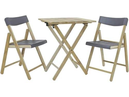 3-delige Balkonset Potenza - Inklapbare Bistroset met Tafel en 2