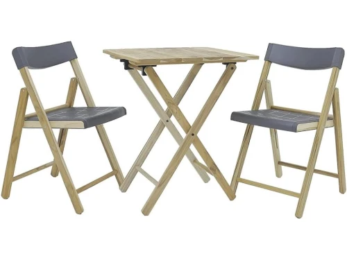 3-delige Balkonset Potenza - Inklapbare Bistroset met Tafel en 2