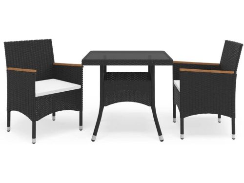 3-delige Balkonset Tuinmeubelen set voor 2 Personen - Polyrotan en