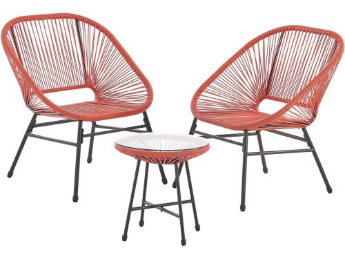 3-delige Balkonset Tuinstoelen met Tafel - Terracotta
