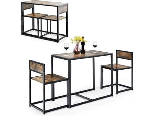 3-delige Bartafelset met 2 Stoelen - Compact Diner-/Bistroset voor Keuken