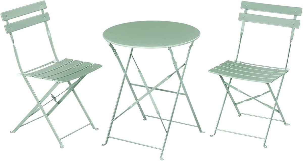 3 delige bistroset balkon of tuin inklapbare metalen tafel met