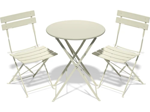 3-Delige Bistroset met Opvouwbare Tuinstoelen en Tafel voor Balkon