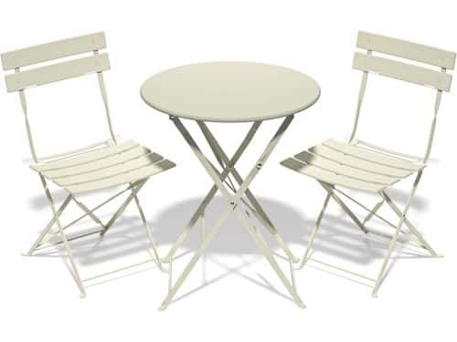 3-Delige Bistroset met Opvouwbare Tuinstoelen en Tafel voor Balkon