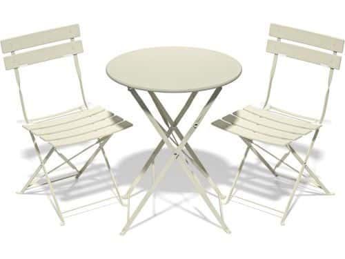 3-Delige Bistroset met Opvouwbare Tuinstoelen en Tafel voor Balkon