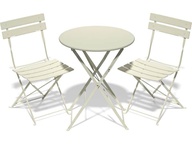 3-Delige Bistroset met Opvouwbare Tuinstoelen en Tafel voor Balkon