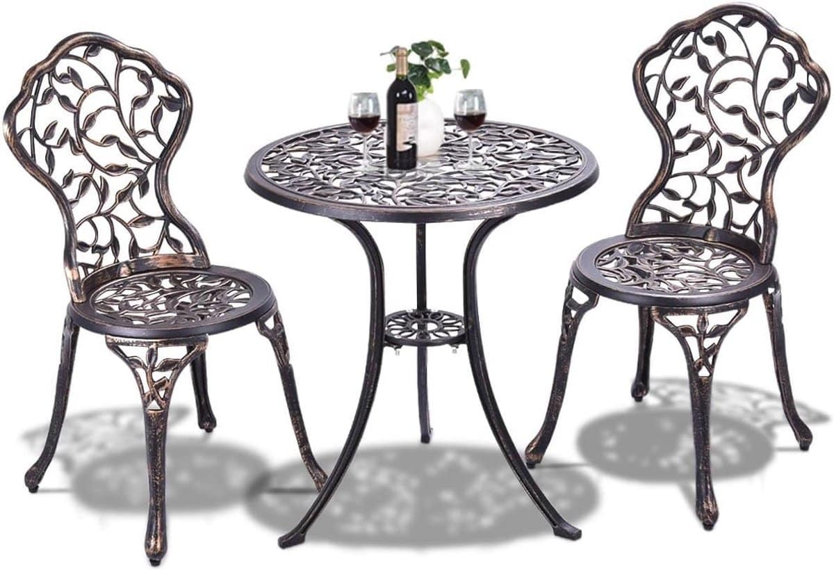 3 delige bistroset met tafel en 2 stoelen Ø 60