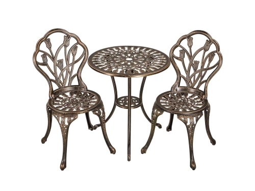 3-delige Bistroset voor Balkon of Tuin - Gegoten Aluminium met