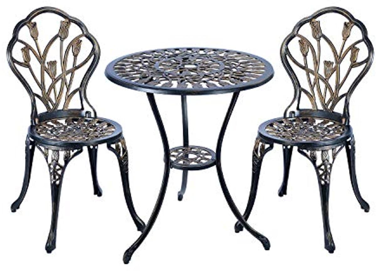 3 delige bistroset voor buiten roestbestendige aluminium tafel en stoelen