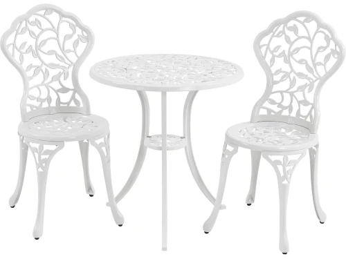 3-delige Metalen Bistroset voor Tuin en Balkon met Tafel en