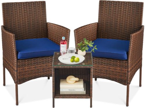 3-delige outdoor bistroset met bijzettafel voor tuin