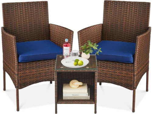 3-delige outdoor bistroset met bijzettafel voor tuin