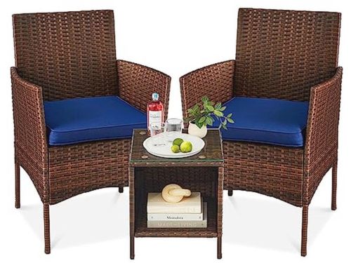 3-delige outdoor bistroset met bijzettafel voor tuin