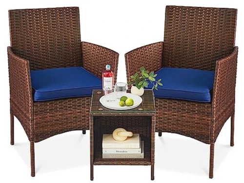 3-delige outdoor bistroset met bijzettafel voor tuin