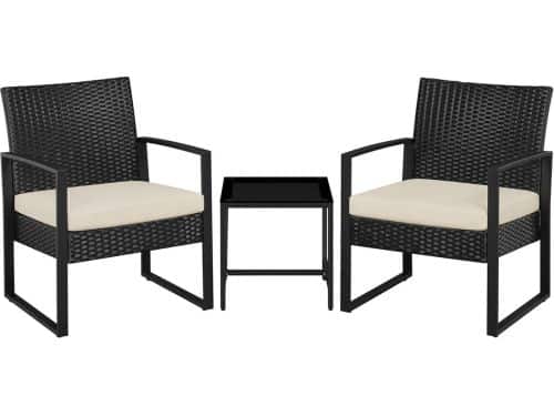 3-delige Terras- en Balkonset met Stoelen en Tafel van Weerbestendig