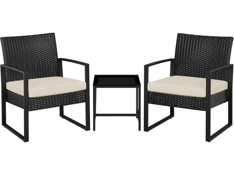 3-delige Terras- en Balkonset met Stoelen en Tafel van Weerbestendig