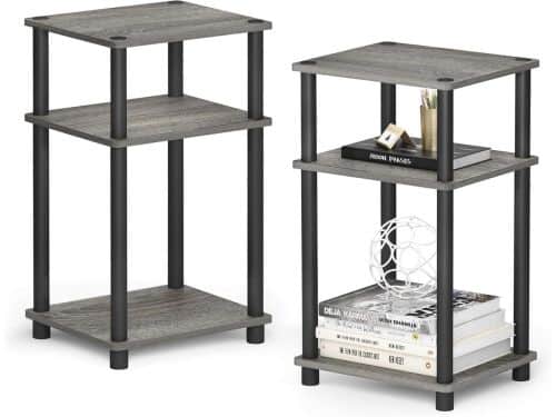 3-Tier Turn-N-Tube Bijzettafel - 2-pack - Frans Eiken/Zwart