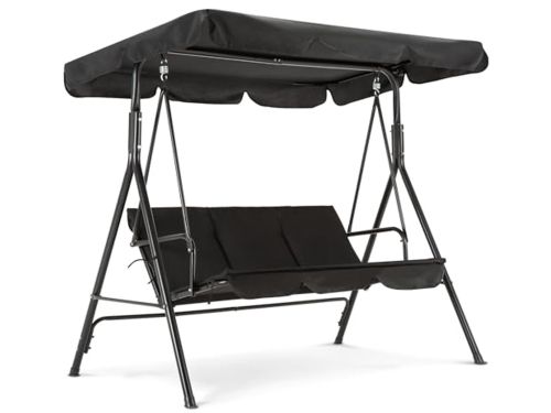 3-Zits Hollywood Schommelbank met Verstelbare Zonneluifel - Weerbestendig Tuinschommel Voor