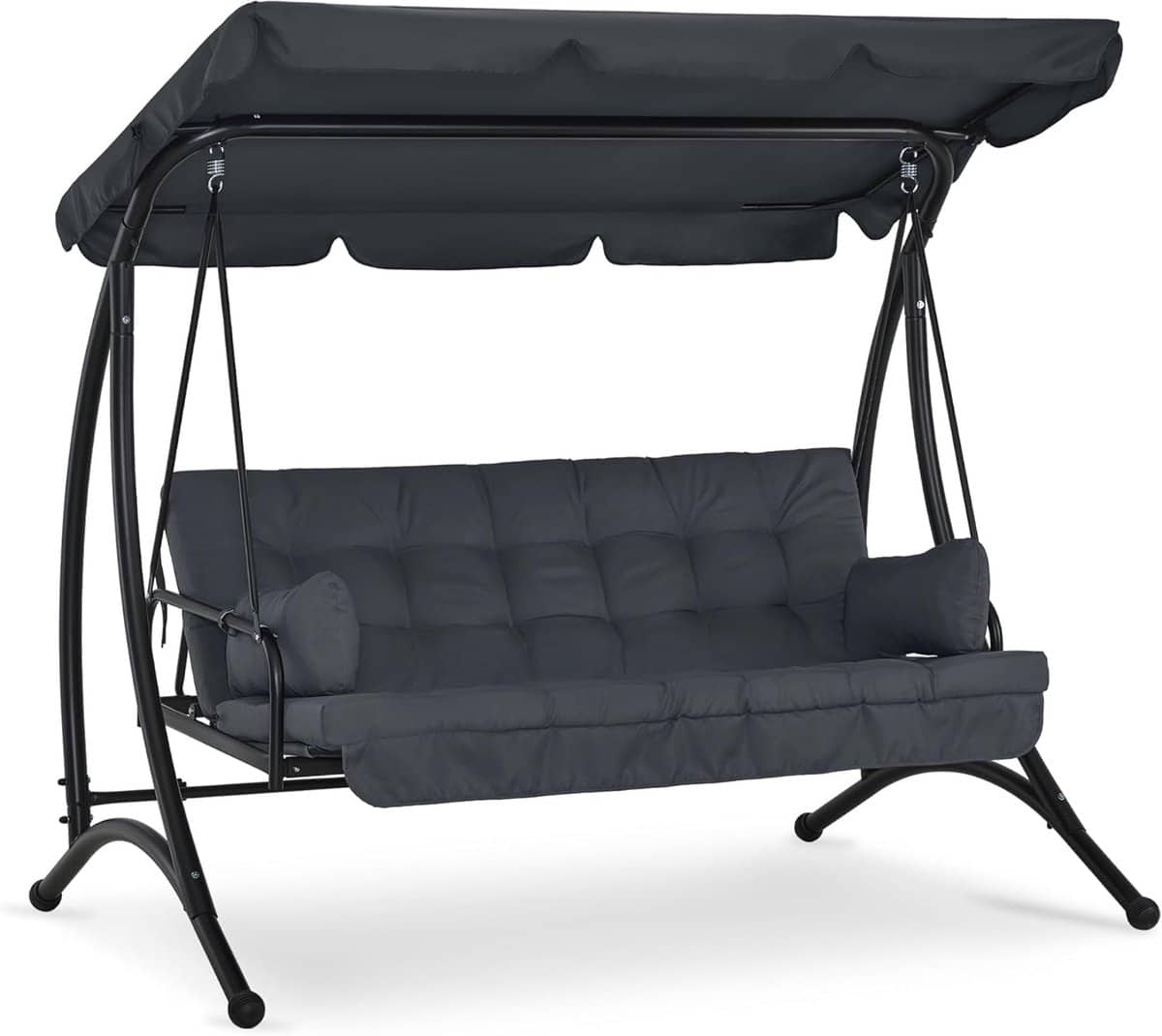 3 zits schommelbank met ligfunctie voor buiten weerbestendige tuinschommel met